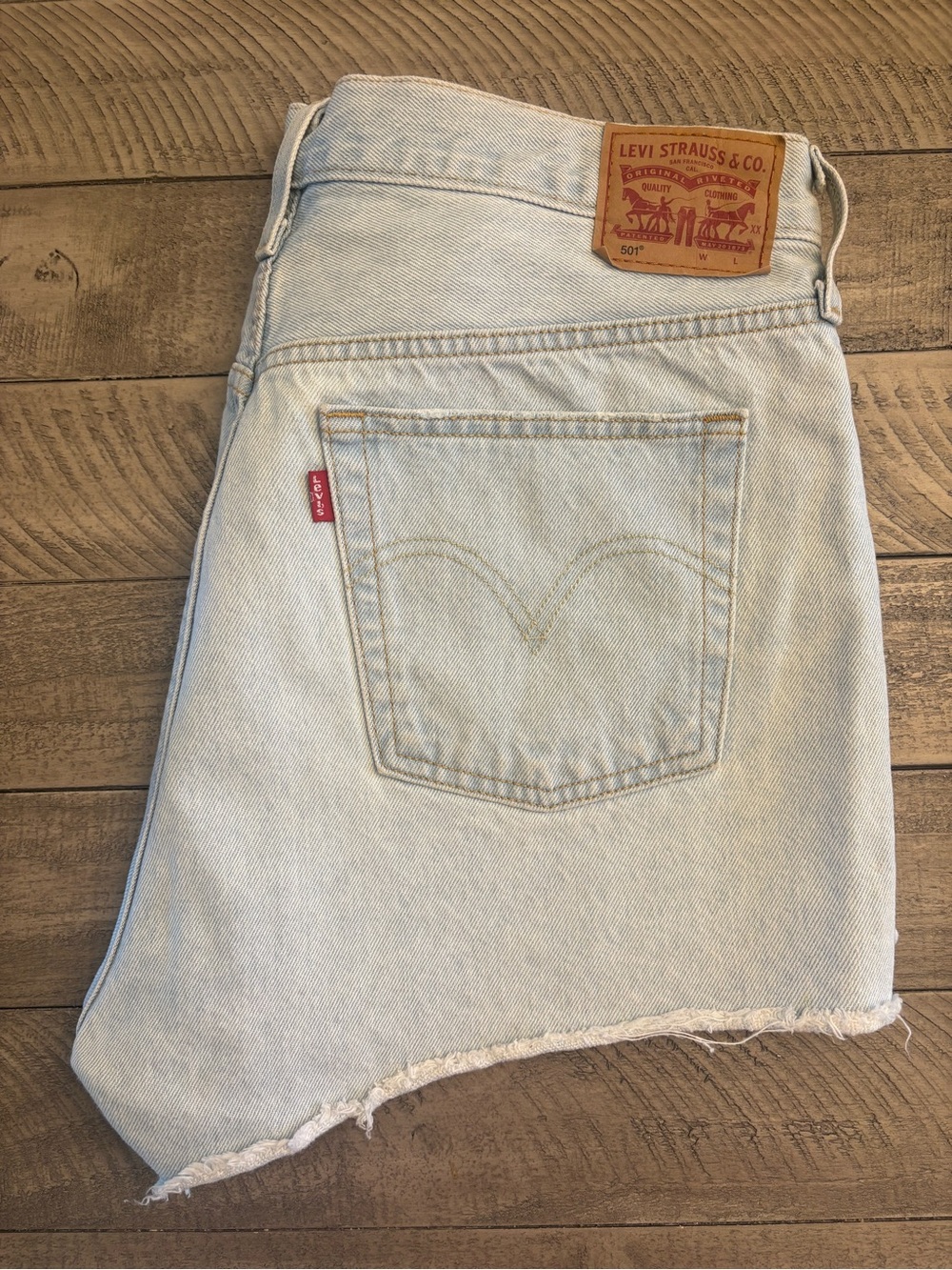 Levi 501 Light Wash Denim High-Rise Shorts